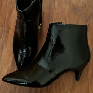 Patent Leather Kitten Heel Ankle Boot